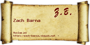 Zach Barna névjegykártya